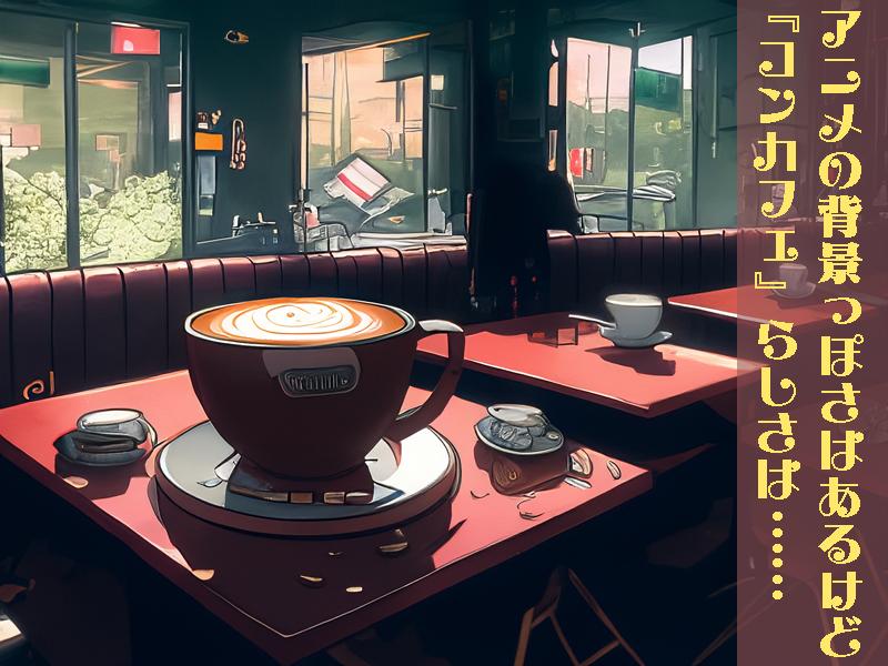 アニメ風のコーヒーショップのイラスト